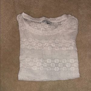 Sheer white top with detail